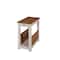 Alaterre Furniture Savannah Chairside Magazine End Table with Pull-out Shelf, Ivory with Natural Wood Top ASVA25IVW - alternate 1